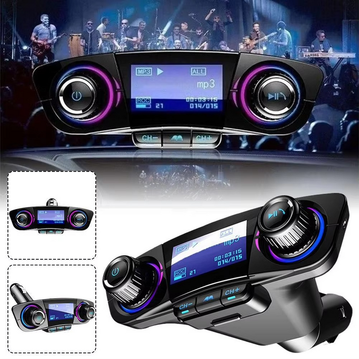 Skanto | Bluetooth 5.0 Car FM transmitter with dual USB charger and LED display