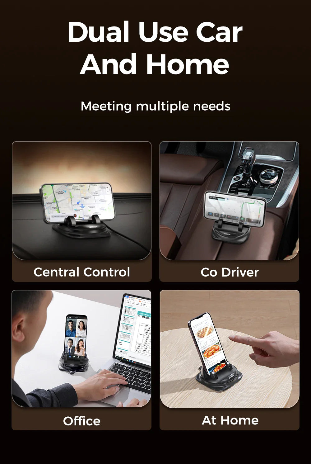 Skanto | Universell 360 Graders Roterende Biltelefonholder
