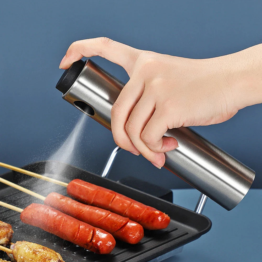 Norvo | Oljesprayer CULINARA FineMist | 100 ml Rustfritt Stål Sprayflaske | For Olje, Eddik & BBQ | Påfyllbar & Fin Dosering