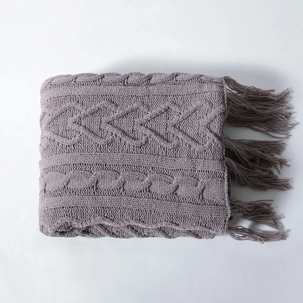 HeartCozy Blanket – Luxe Chenille Blanket with Heart Fringes Skanto