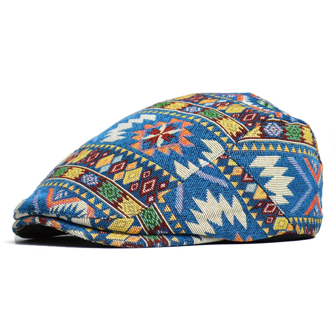 Skanto | Fargerik Retro Flat Cap – Vintage-Inspirert Bomullshatt for Alle Sesonger