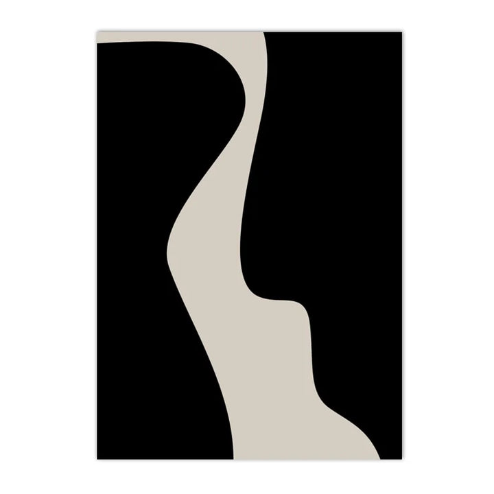 Modern Abstract Black Form & Line Minimalist Wall Art Fine Art Canvas Prints Pictures For Modern Apartment Living Room Bedroom Art Decor | Skanto
