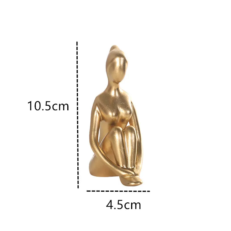 Skanto Interior Hjem Dekorative Figurer Skrivebord Tv Torsjon Dekorasjon Stue Skulptur Harpiks Statuer Hjem Dekor Yoga Jente Håndverk