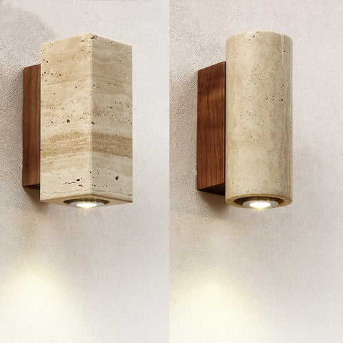 Skanto | Moderne Naturlig LED Vegglampe laget av Travertin