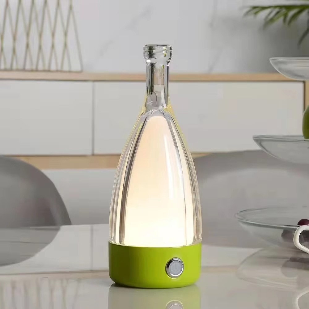 Skanto | Vinflaske Skrivebord Lampe med Bluetooth Høyttaler – Oppladbar Moderne Kveldsbelysning