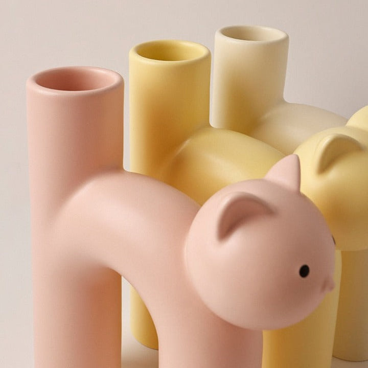 Keramisk Katt Vase | Skanto