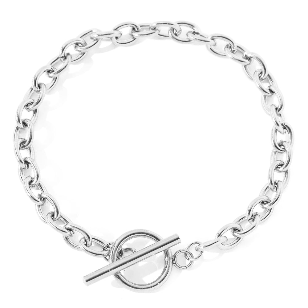 Skanto | Elegant papirklips sirkel bar lås armbånd