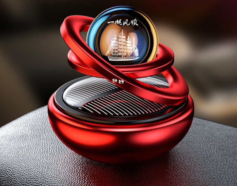 Norvo | Bil Luftfrisker | Solcelledrevet | 360° Duftfordeling | Luksuriøs Design | 4 Farger