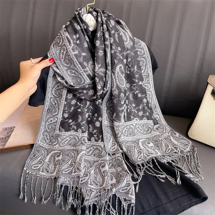 Skanto | Élégancea | Dame skjerf | Cashmere følelse | 70 × 190 cm | Luksus trykk & varm