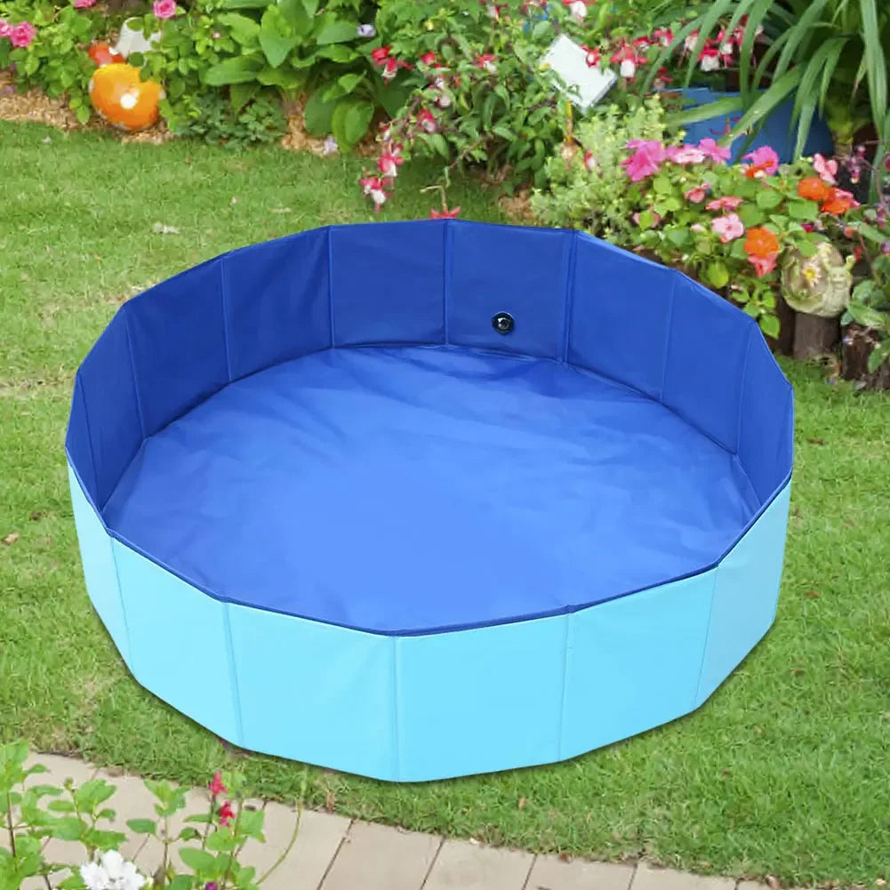 Sammenleggbar PVC hundepool med dreneringsventil Skanto