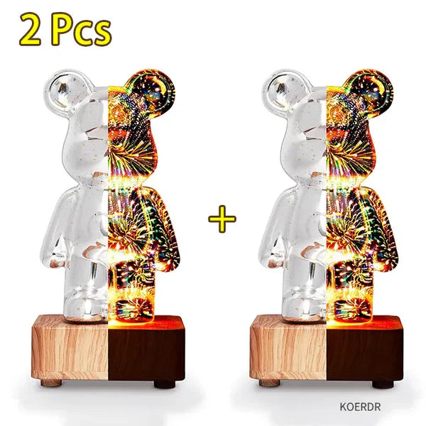 Magical 3D Fireworks Projection Mood Lamp - StarBear | Skanto
