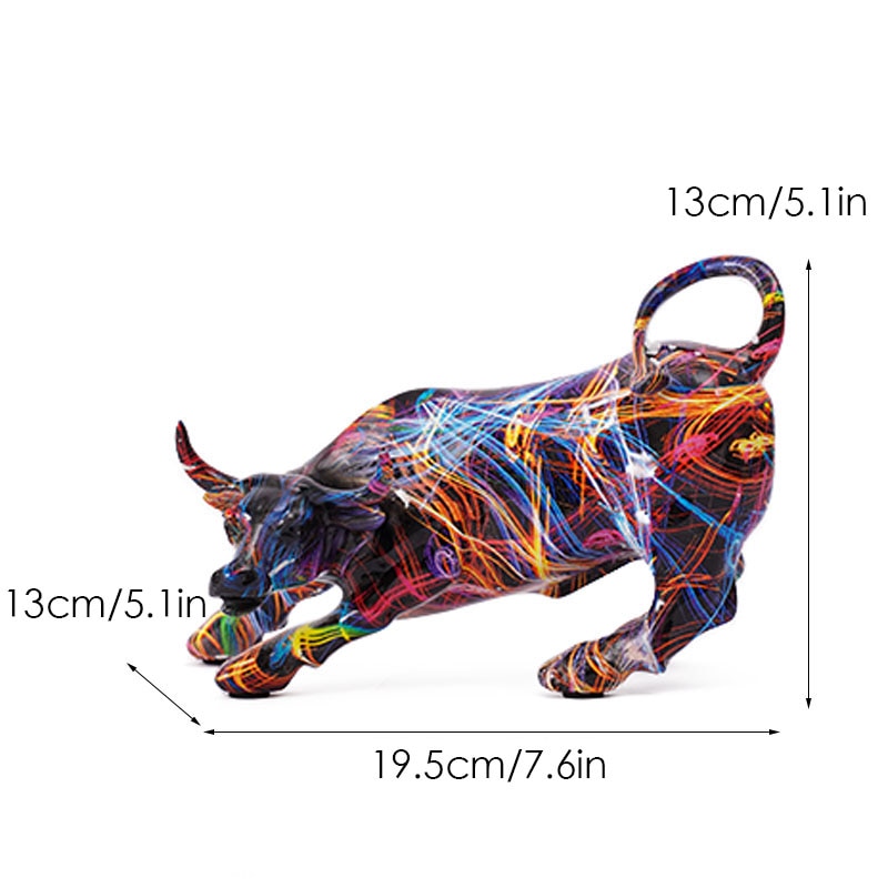 Skanto | Graffiti-Maling Harpiks Tyr Figur Home Stue Soverom Kontor Skrivebord Feng Shui Ornament Samling Statuetter