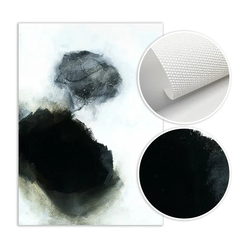 Dark Stones Abstract Wall Art Fine Art Canvas Prints Nordic Images For Modern Apartment Living Room Home Office Decor | Skanto