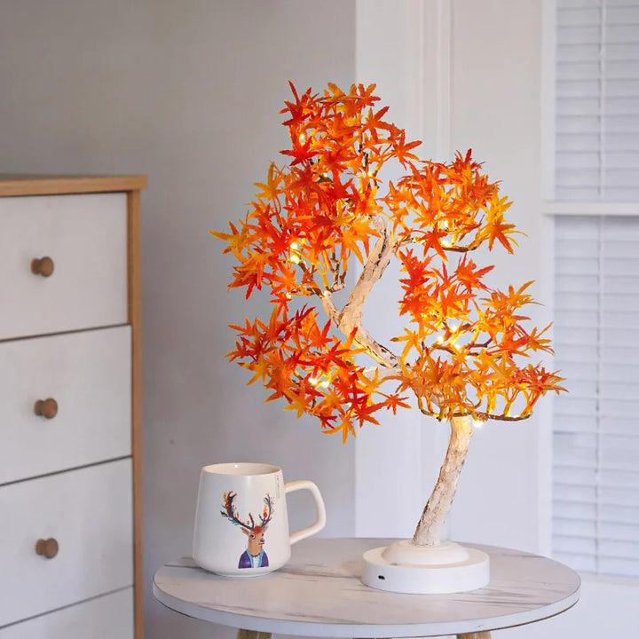 LED Maple Leaf Bonsai Tree Night Light – Dekorativ Bordlampe for Stue og Soverom | Skanto
