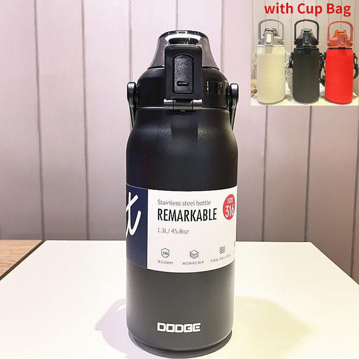Skanto | Rustfritt Stål Innebygd Drikkestrå Camping Termos