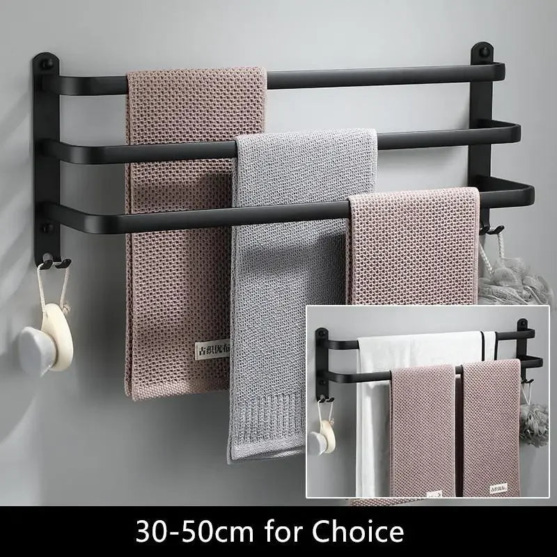 Fester Håndkleholder - Svart Aluminium | Skruefeste Skanto