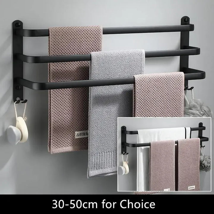 Fester Håndkleholder - Svart Aluminium | Skruefeste Skanto