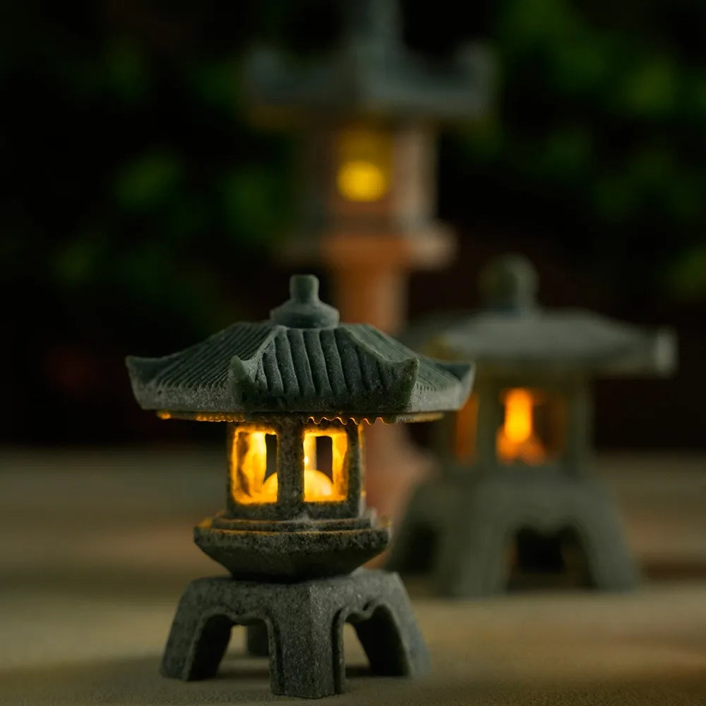 Skanto | Mini-Pagoda ZenStone | Sandstein Dekorasjon | For Hage, Bonsai & Zen Oaser | Håndlaget