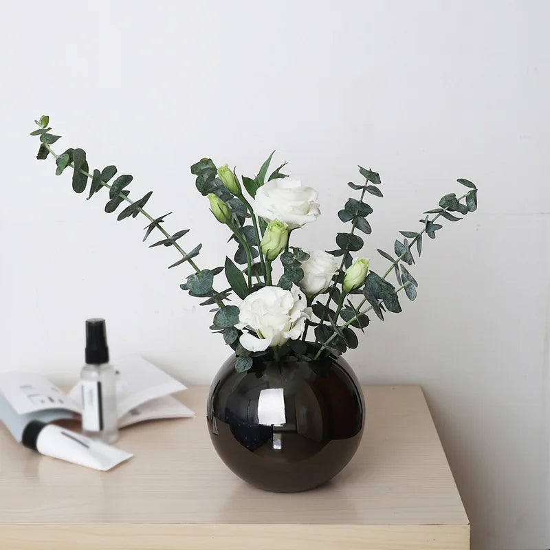 Skanto | Rustfritt Stål Vase i Nordisk Stil Skrivebord Blomsterpotte BeFlower Pots Gull Svart Roségull Klassisk Hjem Dekorasjon
