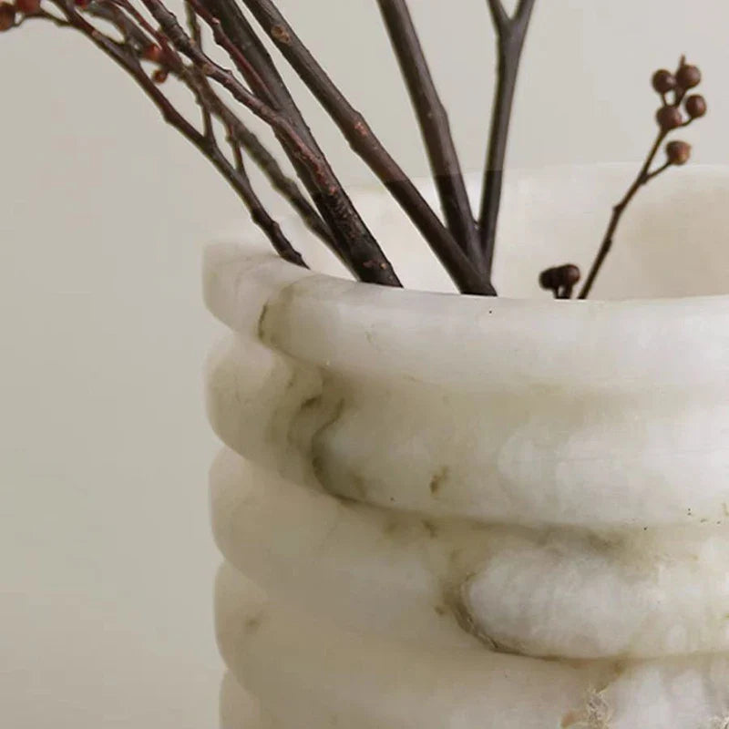 Hvit Onyx Blomster Vase Skanto