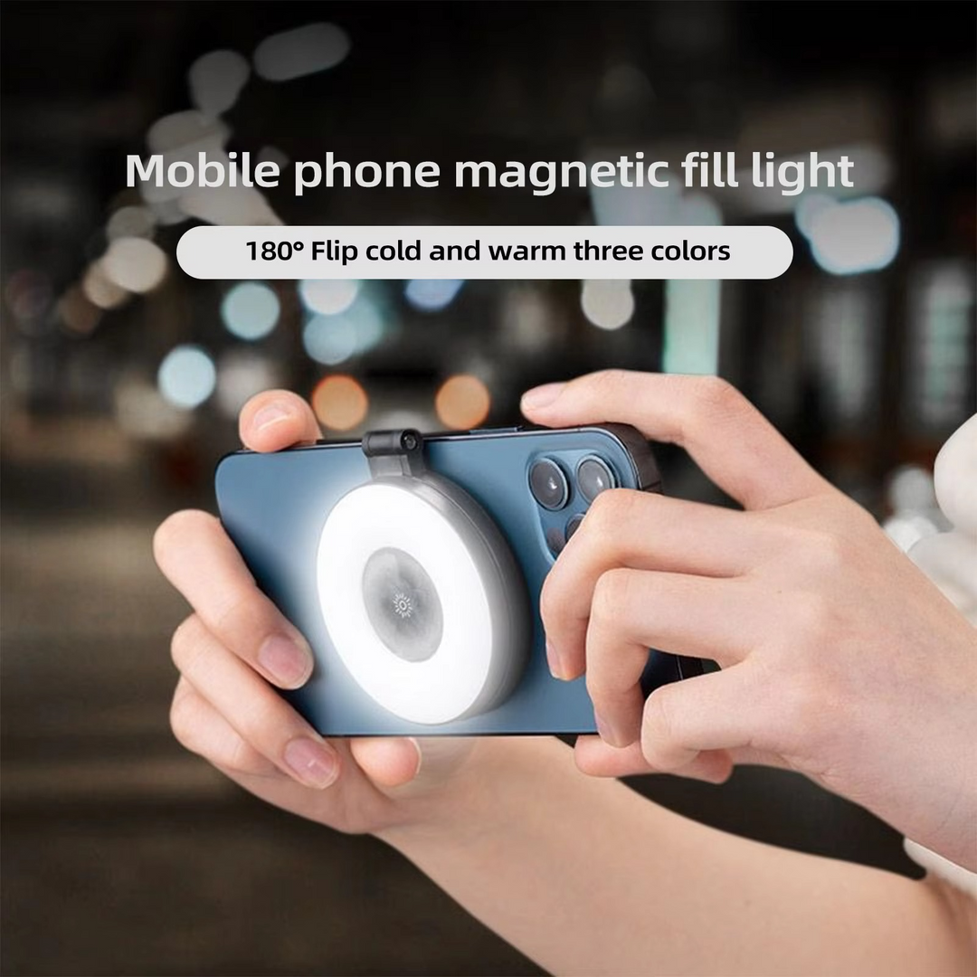 Skanto | Mini magnetisk selfie ringlys - lomme klips- på LED lys