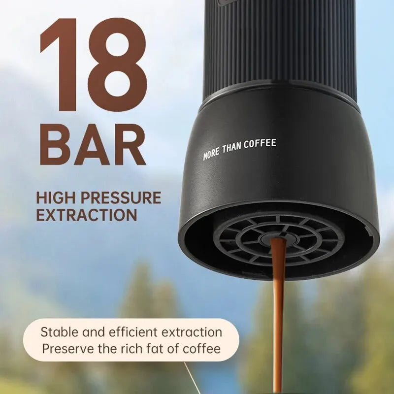Skanto | Bærbar Kaffe maskin 18 Bar, Håndtrykkoperasjon, ZZUOM CM101, Kompakt Utdrag for Utendørs Camping Reise Bruk