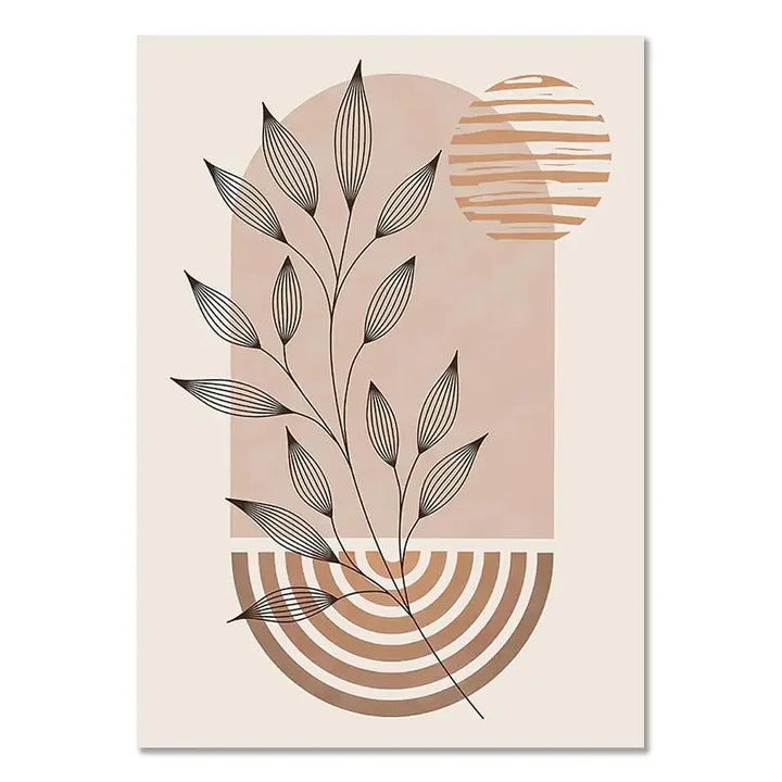 Minimalist Terracotta Sun Abstract Wall Art Fine Art Canvas Print Modern Pictures For Living Room Bedroom Gallery Wall Art Decor | Skanto