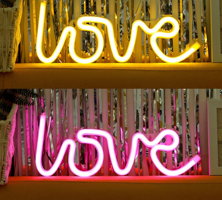 LoveGlow Neon Bokstaver - Romantisk Belysning for Ditt Interiør Skanto