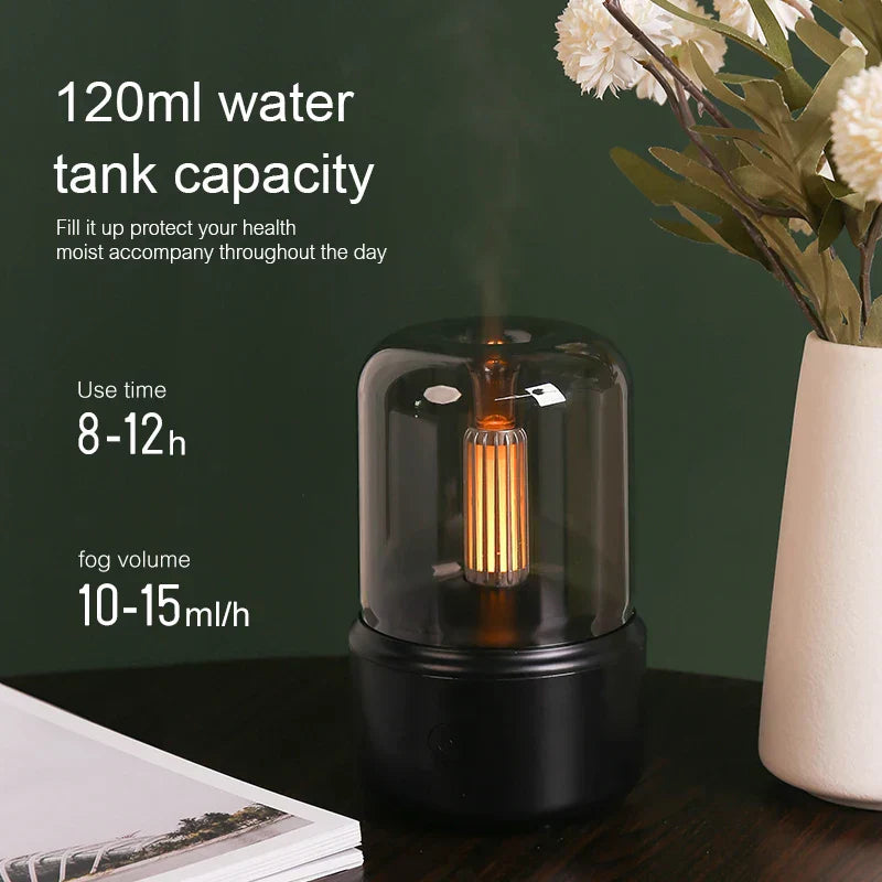Skanto | Retro Aroma Diffuser med Nattlys - USB Essensiell Olje Luftfukter for Hjem og Kontor