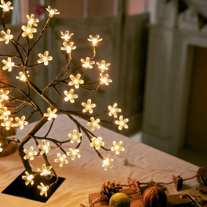 LED Blossom Tree Lampe – Kirsebærblomst Design for Stue og Soverom Dekorasjon | Skanto