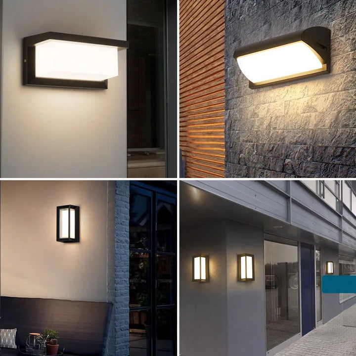 Skanto | LED vegglampe med radar bevegelsessensor – 16W vanntett lys for innendørs og utendørs bruk, kaldt og varmt hvitt lys, AC85-265V