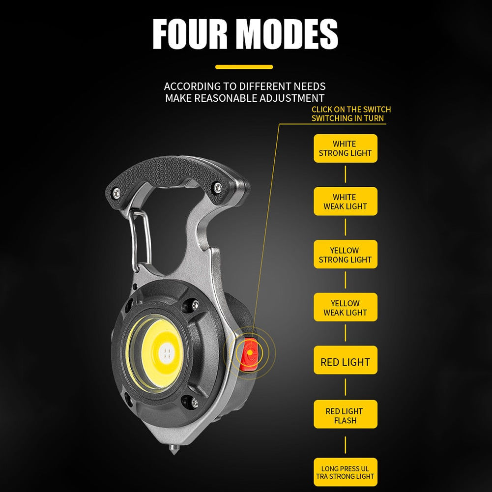 Norvo | 7i1 Lommelykt Overlevelse Camping Nøkkelring