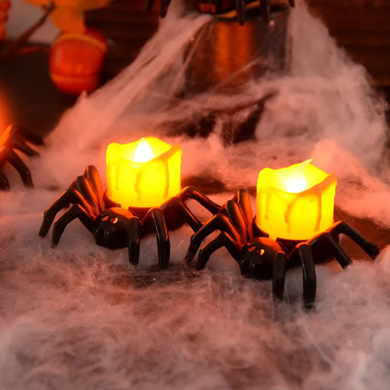 Skanto | ️Halloween Edderkopp Te-lys Spooky Elektrisk Flakkende Kunstige Lys