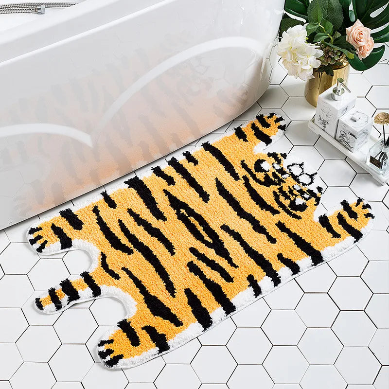 Cartoon Tiger Flocking Fotmatte | Skanto
