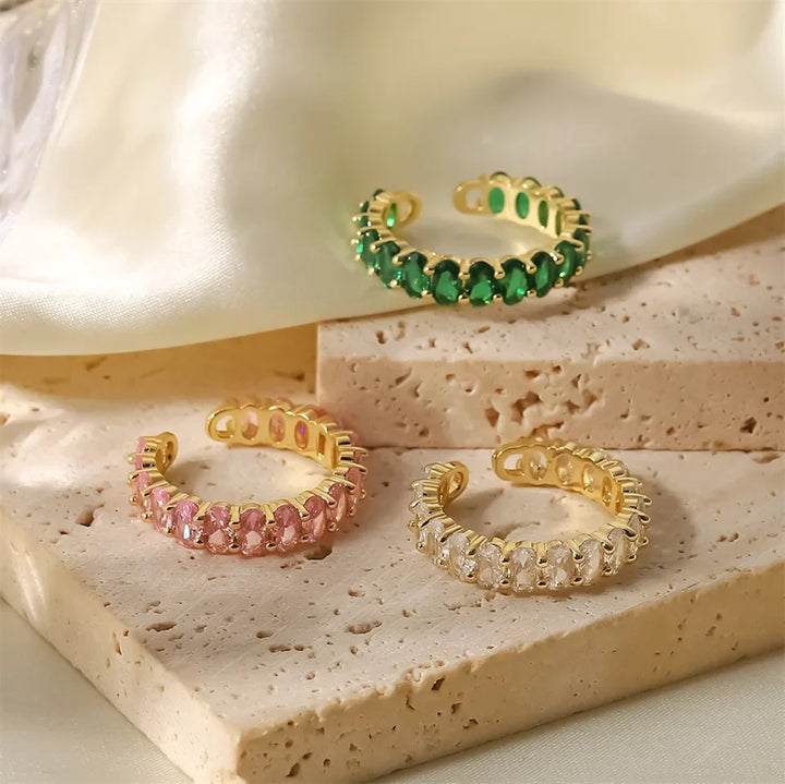 Skanto | Delikat Ova Kuttdiamantprydet Ring