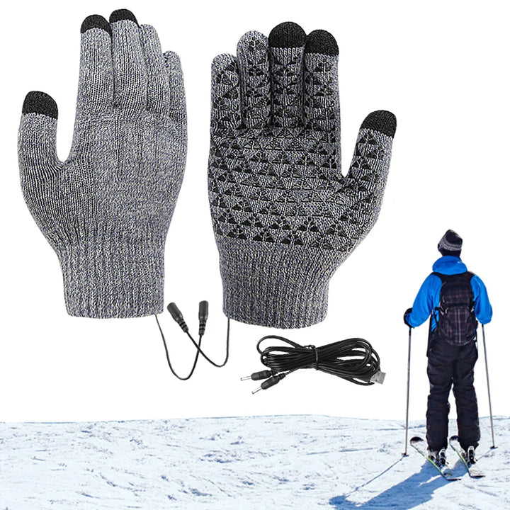 Skanto | Oppvarmede Hansker FROSTIQ | USB Lading | Berøringsskjerm & Slipperik | Vinter Termiske Hansker for Utendørs & Sykling