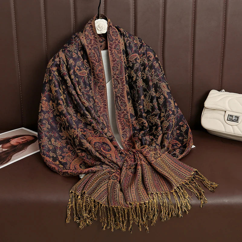 Skanto | Élégancea | Dame skjerf | Cashmere følelse | 70 × 190 cm | Luksus trykk & varm
