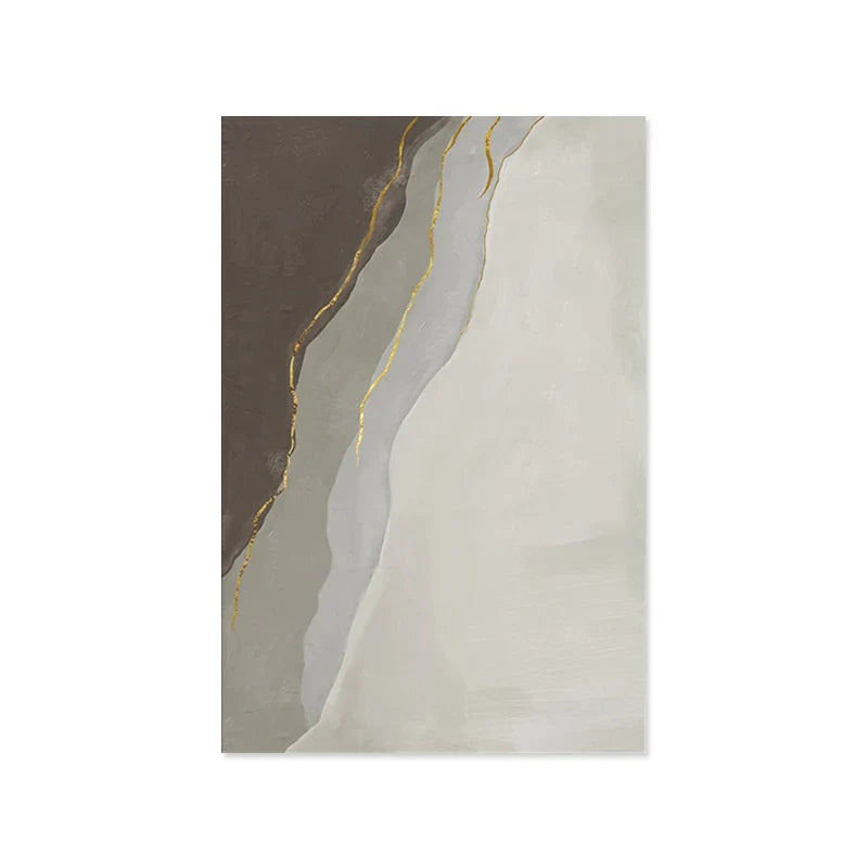 Modern Geometric Abstract Wall Art Prints Gray Beige Brown Canvas Paintings for Living Room Modern Home Interior Decor | Skanto