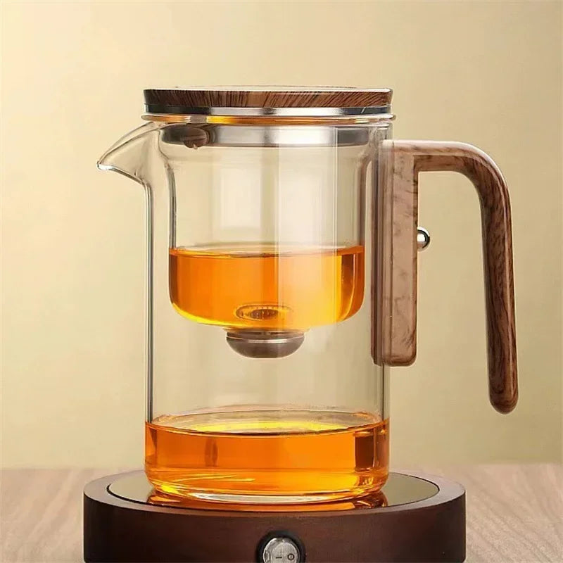 Auréa Glass Teapot – Luksus Infuser med Trehåndtak | Skanto