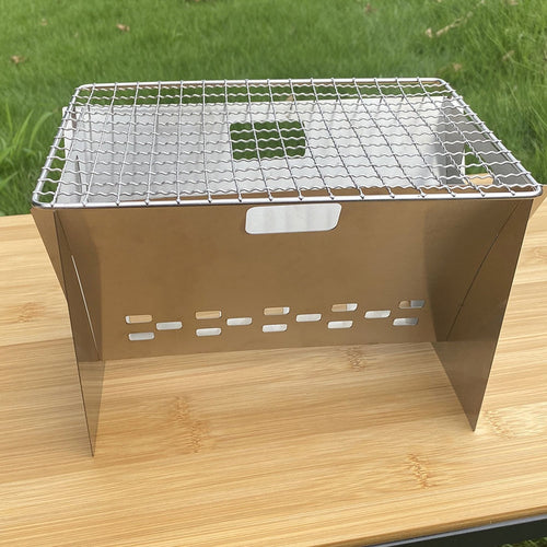Skanto | Rustfritt Stål Bærbar Sammenleggbar Camping Mini Grill