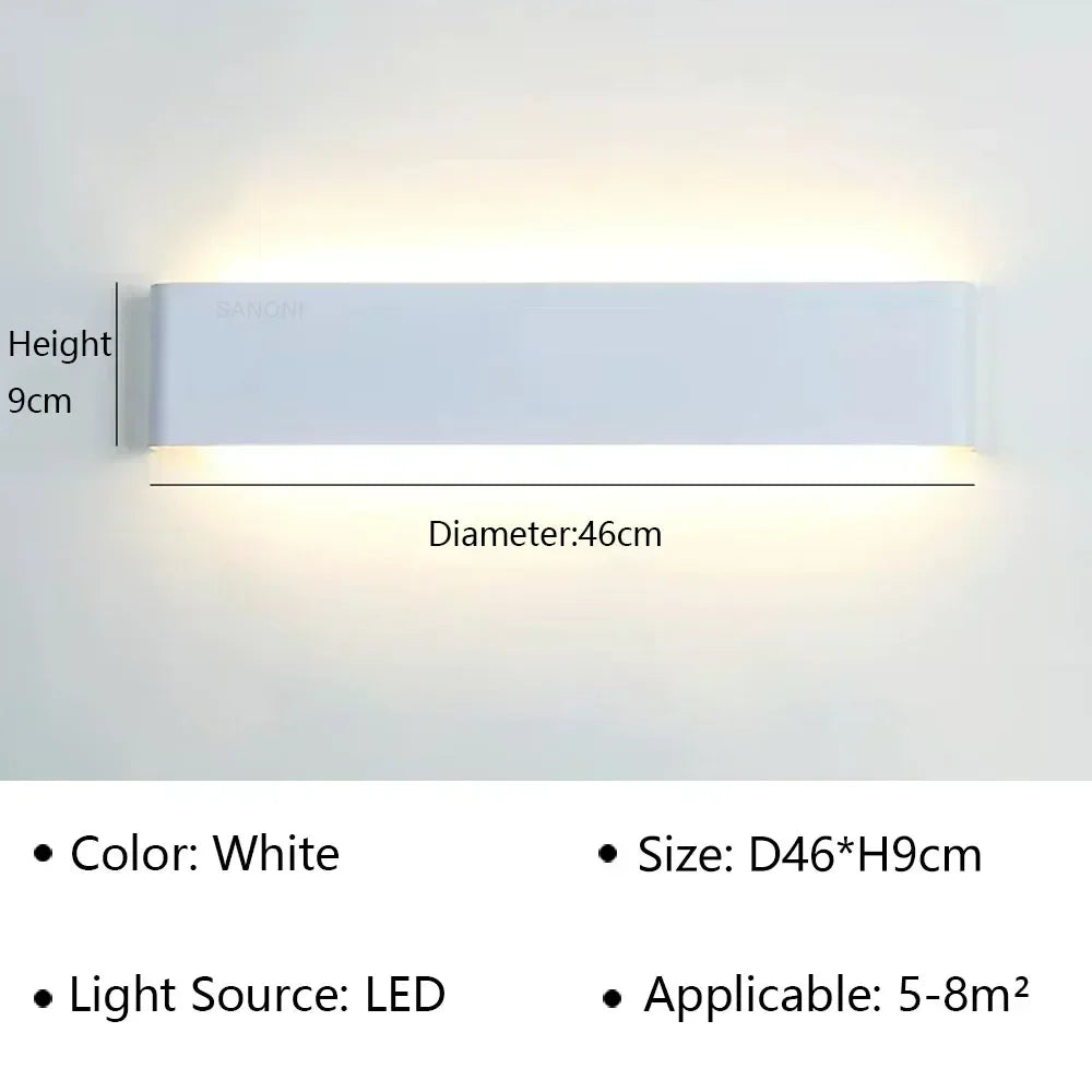 Skanto | LumiEra Moderne LED Vegglampe | Stilrent Design | Varme Hvite Lys for Soverom, Gang & Bad