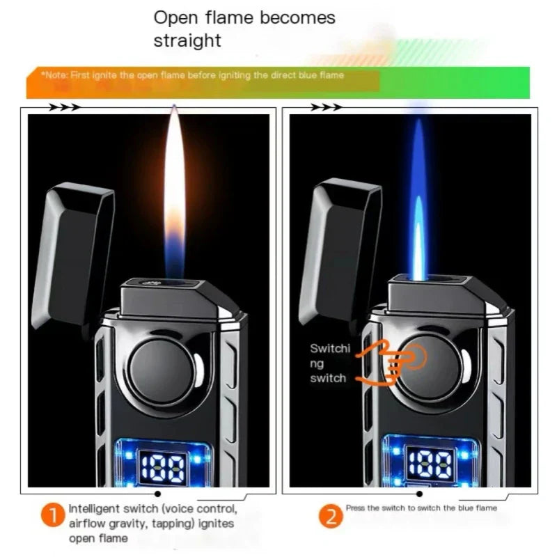 Stemmeaktivert USB Fargerik Dobbel Flamme Lighter | Skanto