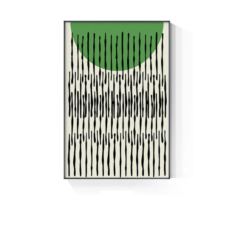 Abstract Green Geometric Line Art Wall Art Fine Art Canvas Prints Pictures for Modern Apartment Living Room Home Office Art Decor | Skanto