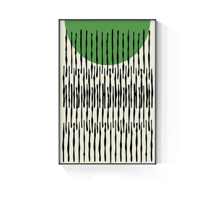 Abstract Green Geometric Line Art Wall Art Fine Art Canvas Prints Pictures for Modern Apartment Living Room Home Office Art Decor | Skanto