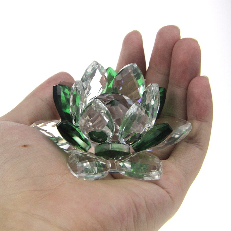 Skanto | Crystal Lotus Flower Craft Glass Paperweight Home Decoration Ornaments Figures Home Wedding Party Decor Gifts Souvenir