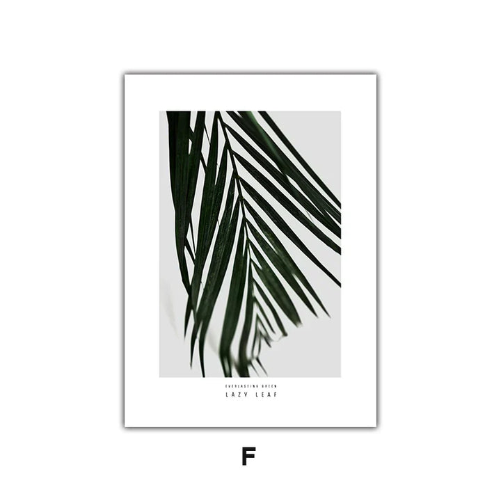 Minimalist Green Leaves Modern Botanical Specimen Wall Art Artistic Canvas Prints Gallery Wall Pictures For Living Room Dining Room Art Decor | Skanto