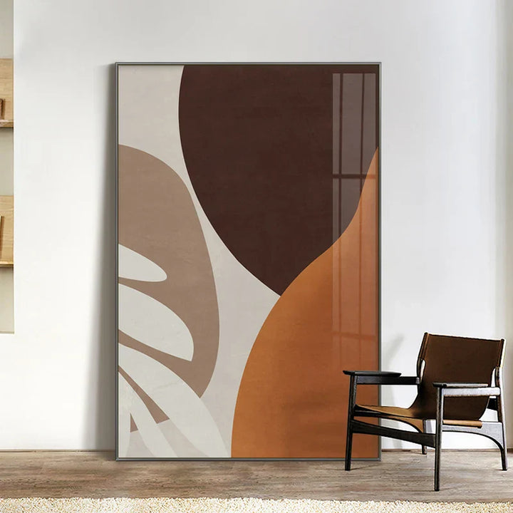 Modern Abstract Earthy Tones Geometric Wall Art Fine Art Canvas Prints Pictures for Living Room Dining Room Modern Home Decor | Skanto
