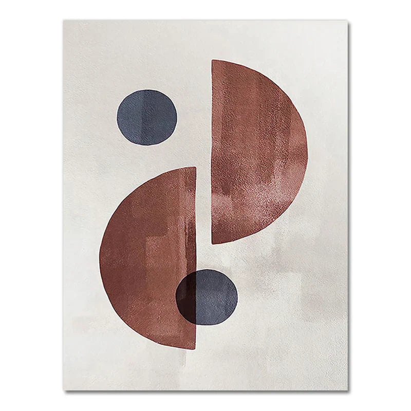 Skanto Scandinavian Minimalist Geometric Dark Neutral Colors Wall Art Fine Art Canvas Prints Modern Abstract Pictures for Living Room Home Decor | Skanto