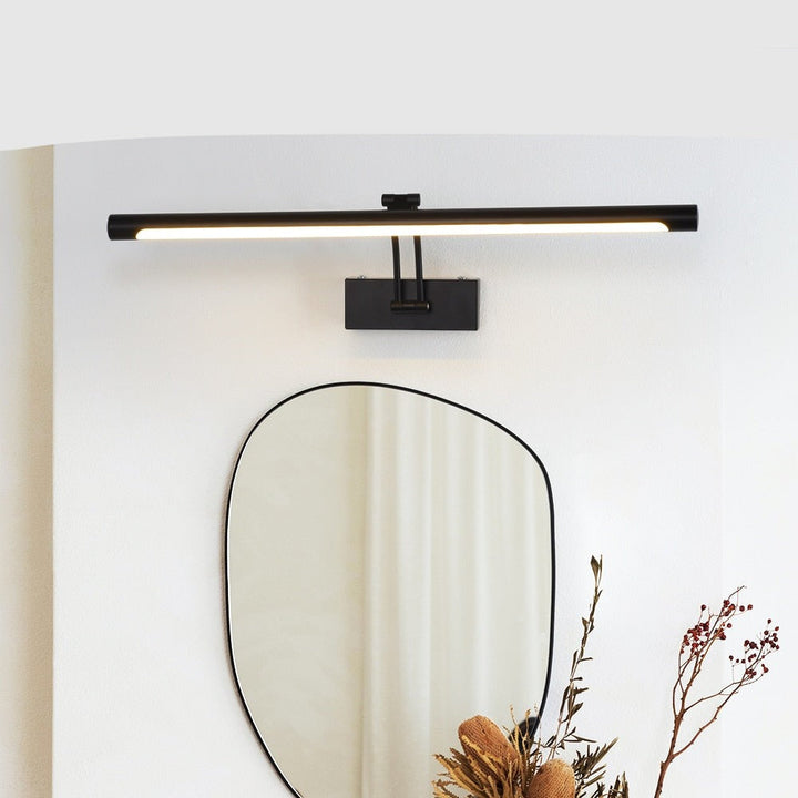 Skanto | 80-100cm LED vegglampe - Moderne svart/sølv veggbelysning til badet, innvendig montert bilde lys