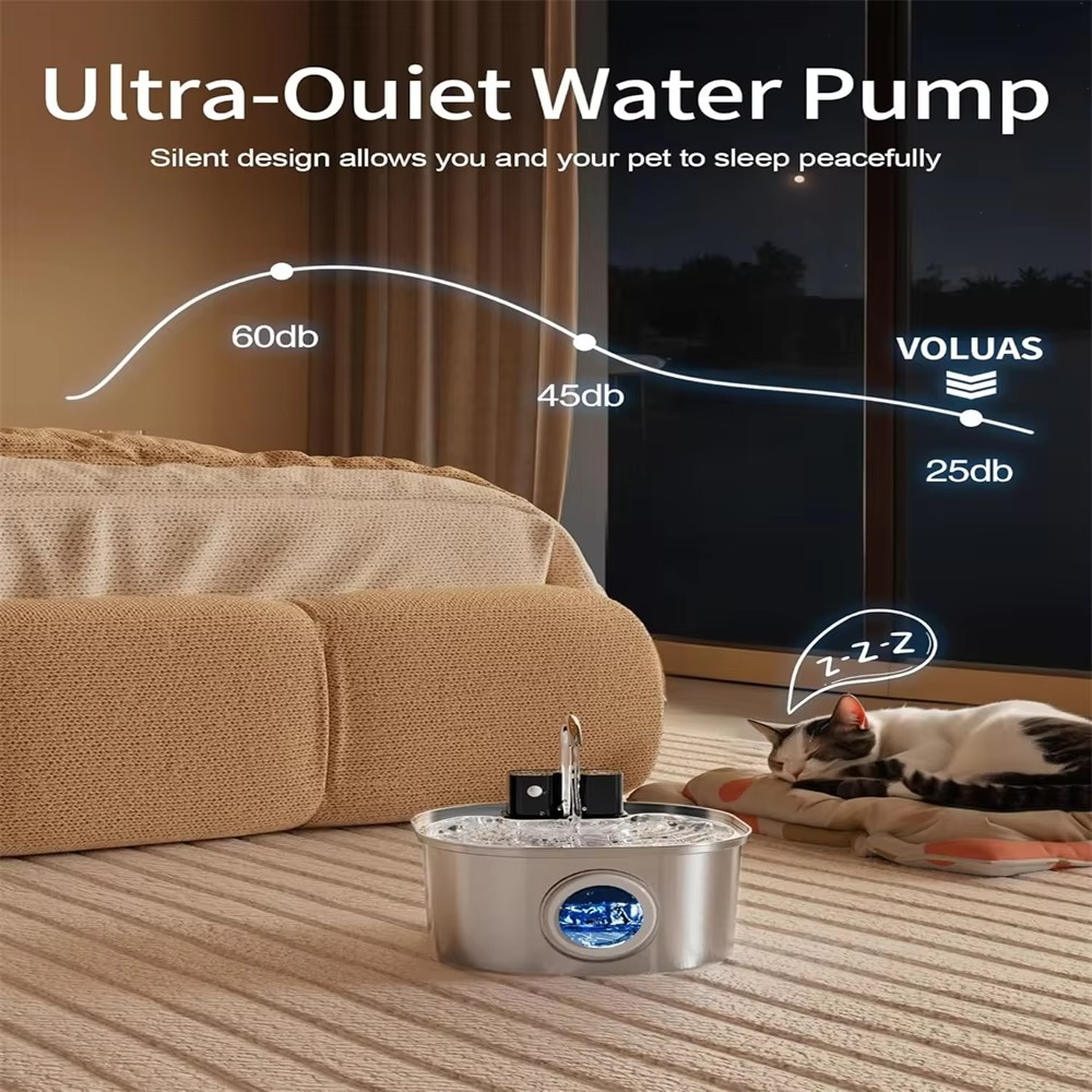 Skanto | Store kapasitets automatisk pet hydrasjonsstasjon med USB-lading og smart sensor